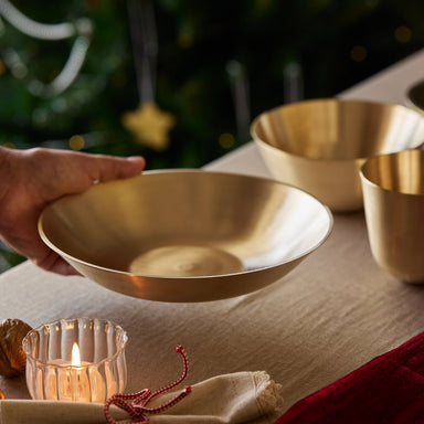 Fuji Brass Pasta Plate, Set of 2