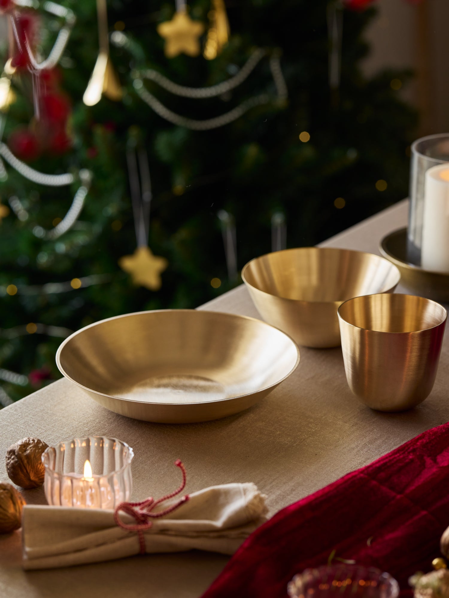 Fuji Brass Pasta Plate, Set of 2