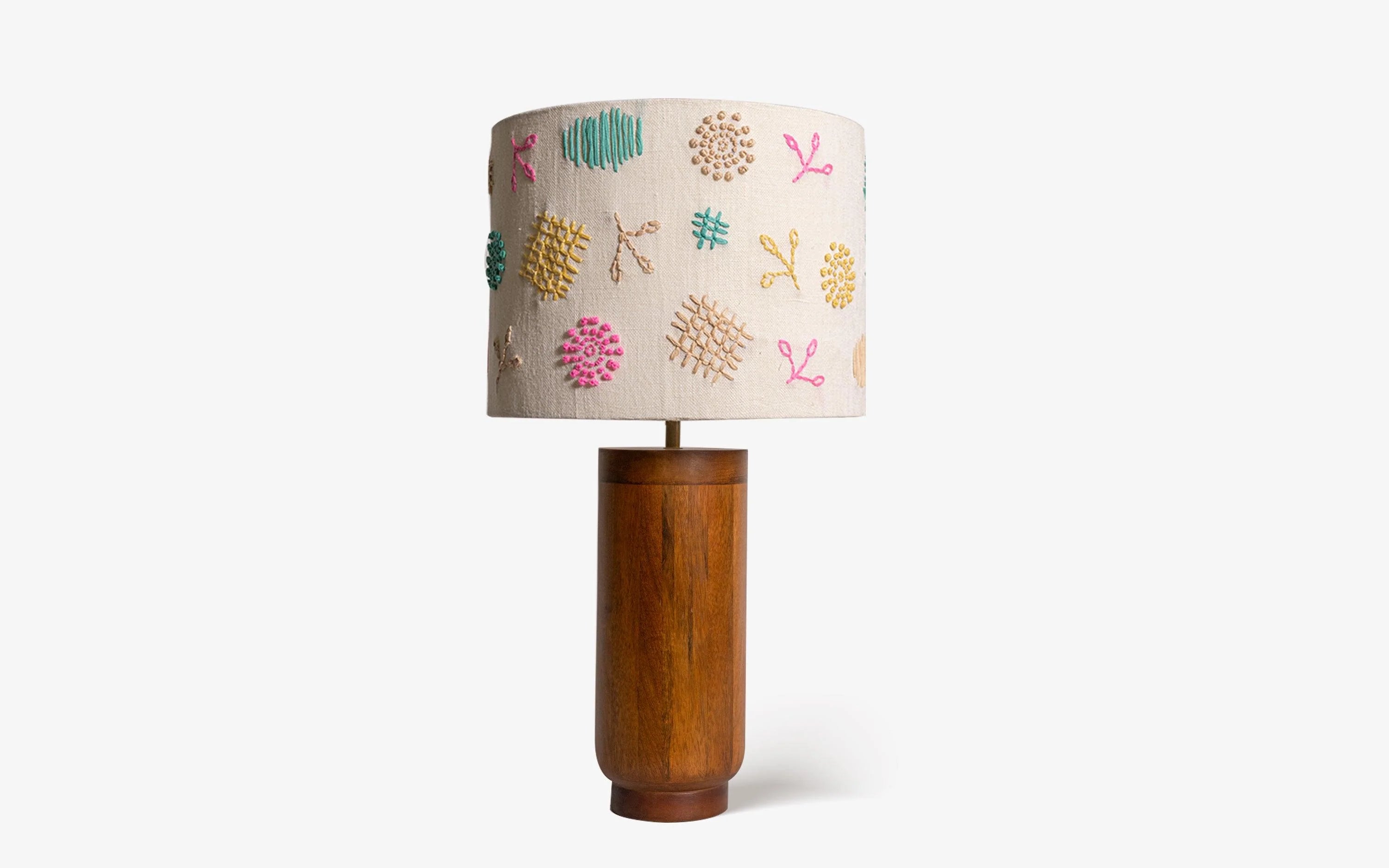 Gesu Table Lamp with cotton embroidery shade