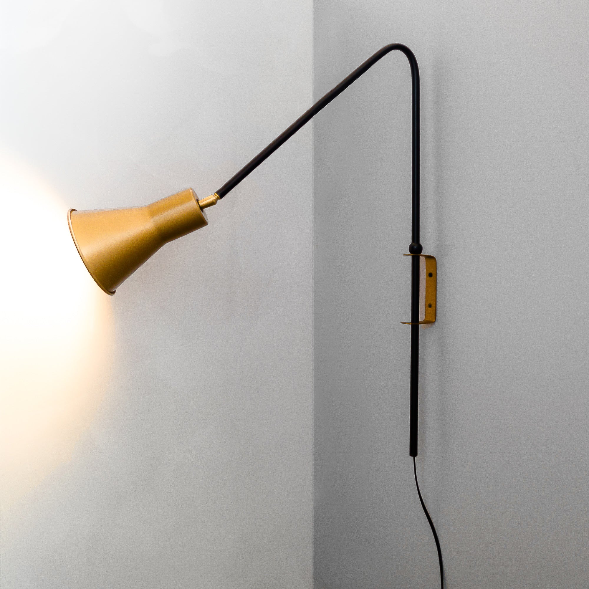 FSW 203 Gold Swivel Wall Sconce Adjustable Lampshade