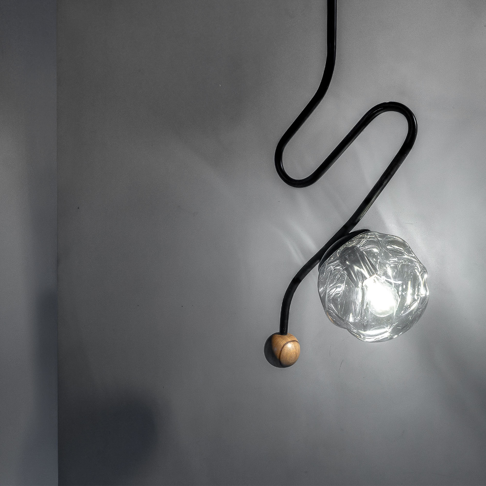 Wave Black Hanging Light