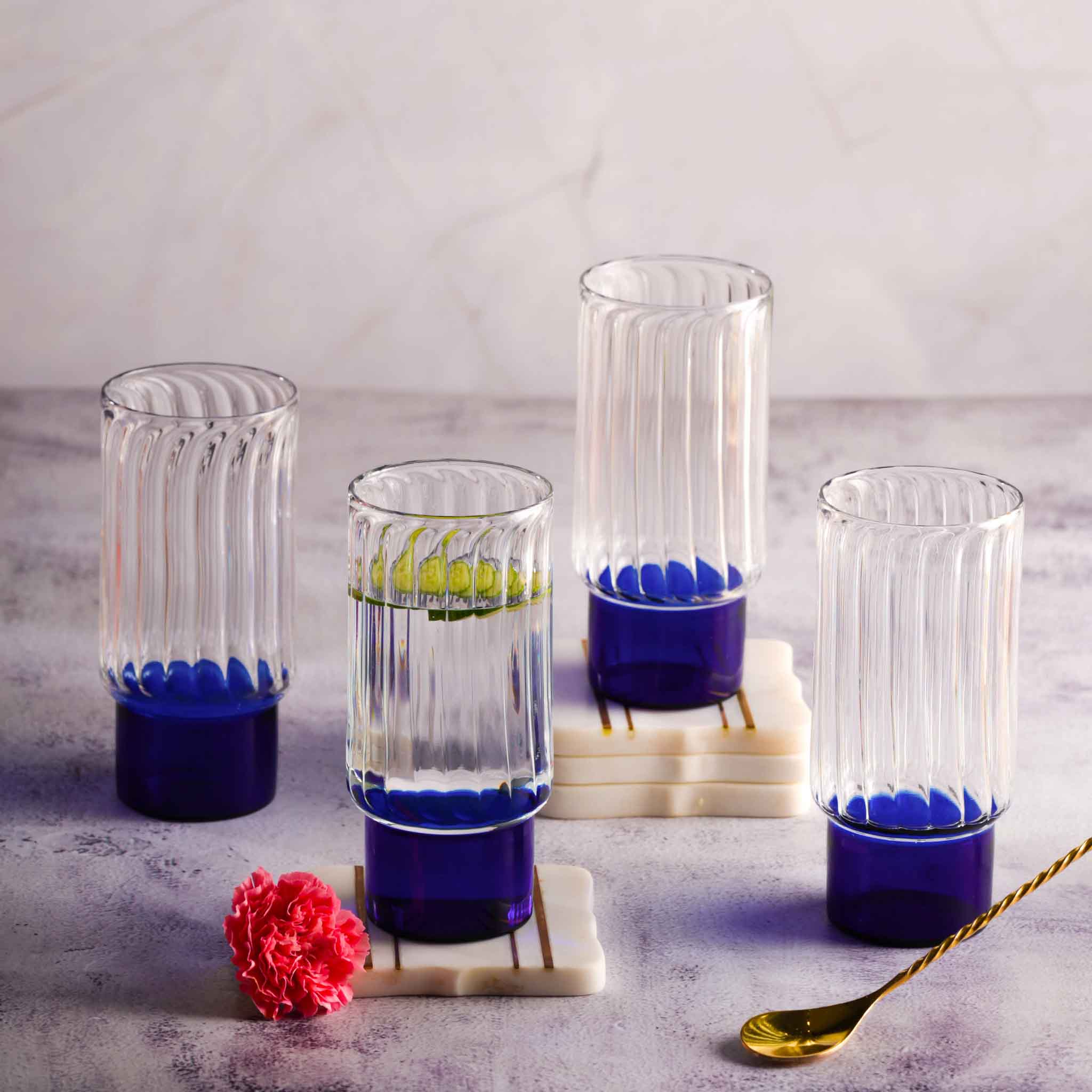 GIFT BOX: Highball Block Glass (Indigo)