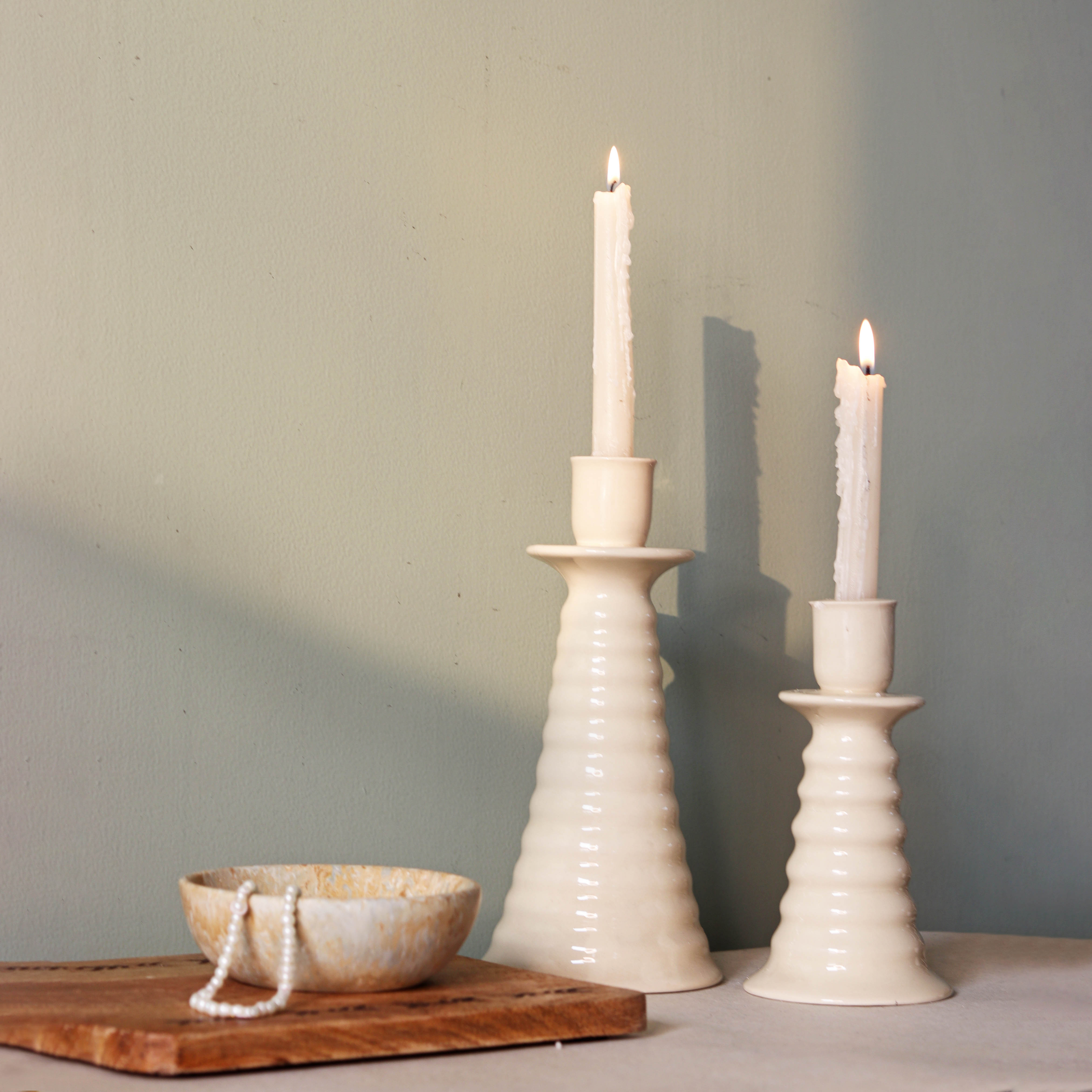 Coil Candle holder Large beige