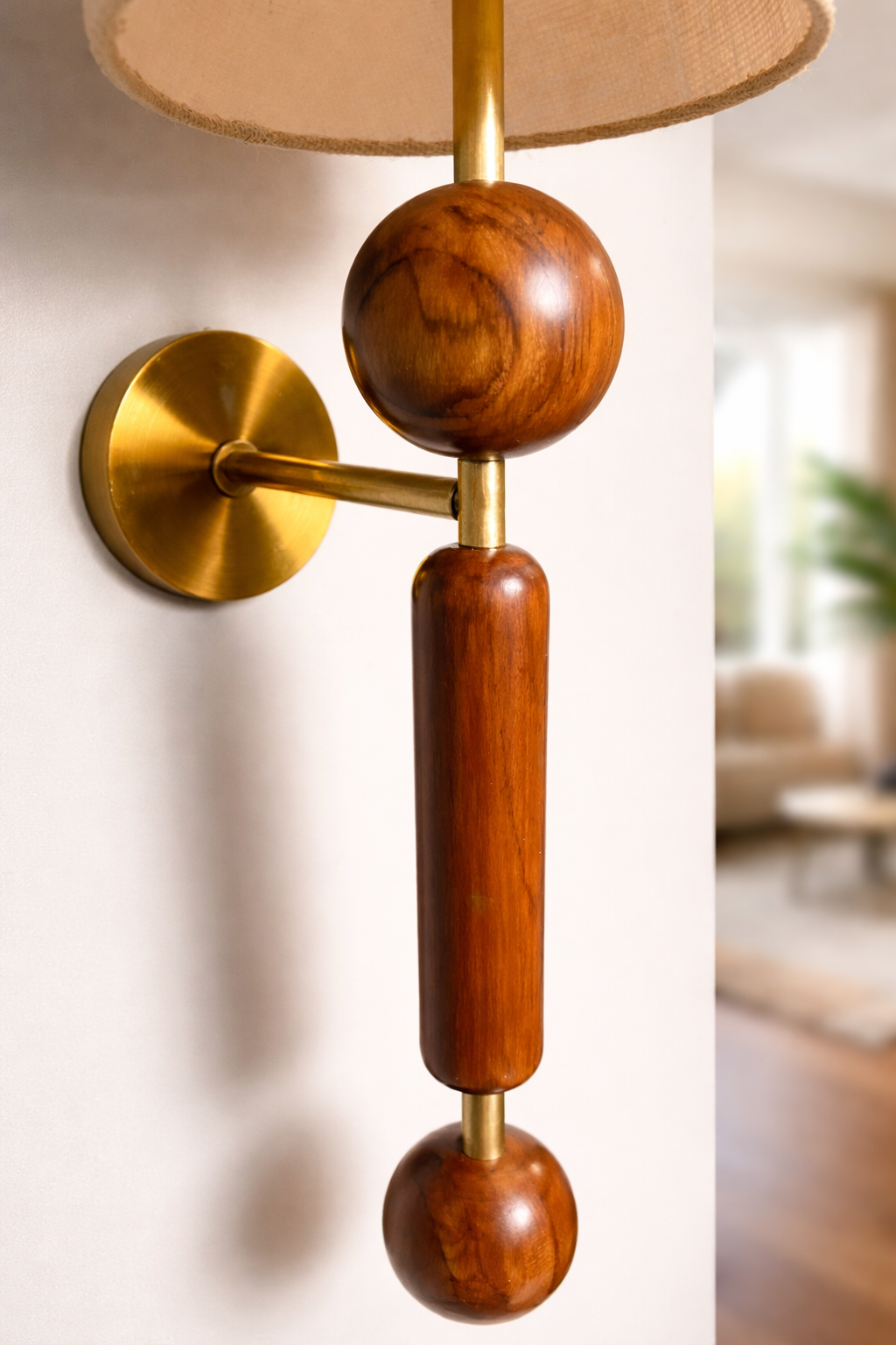 Brass Wood Harmony Wall Sconce