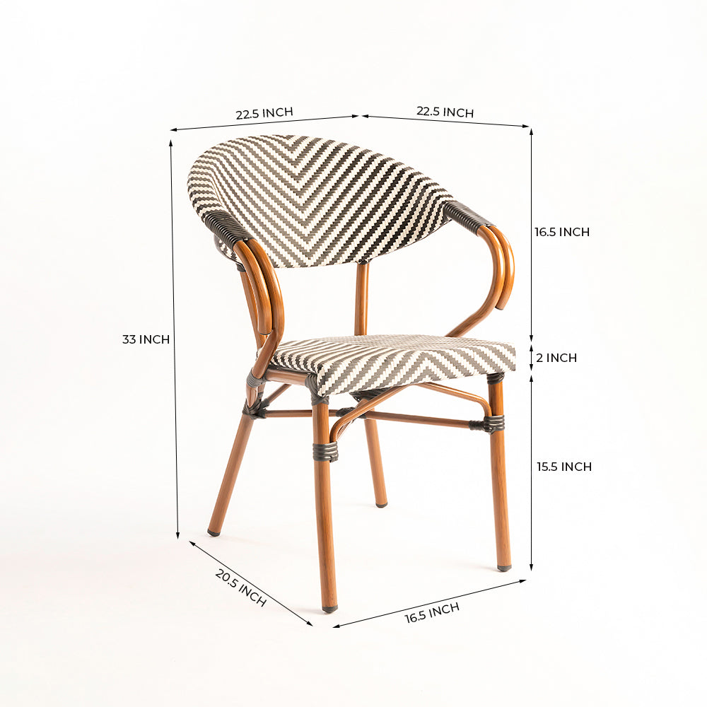 V Popsicle Aluminium Chair With Armrest