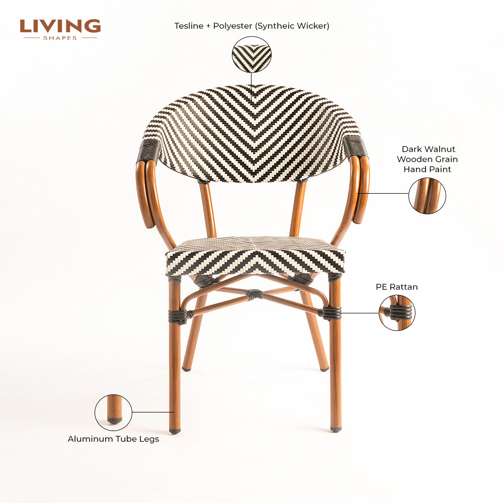 V Popsicle Aluminium Chair With Armrest