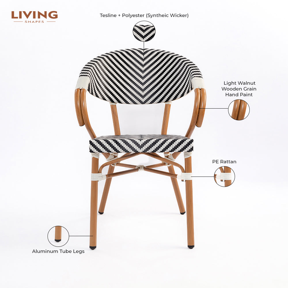 V Popsicle Aluminium Chair With Armrest