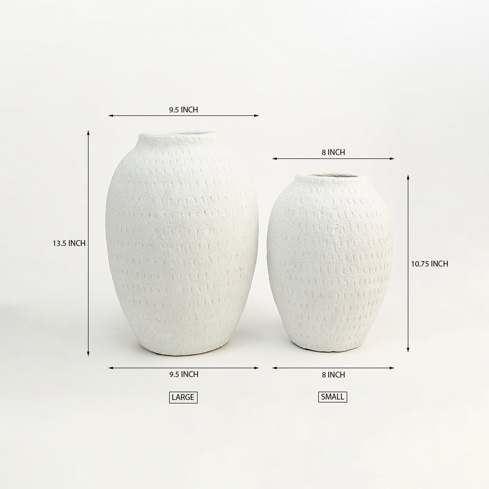 Sana Beige Terracotta Vase Set of 2