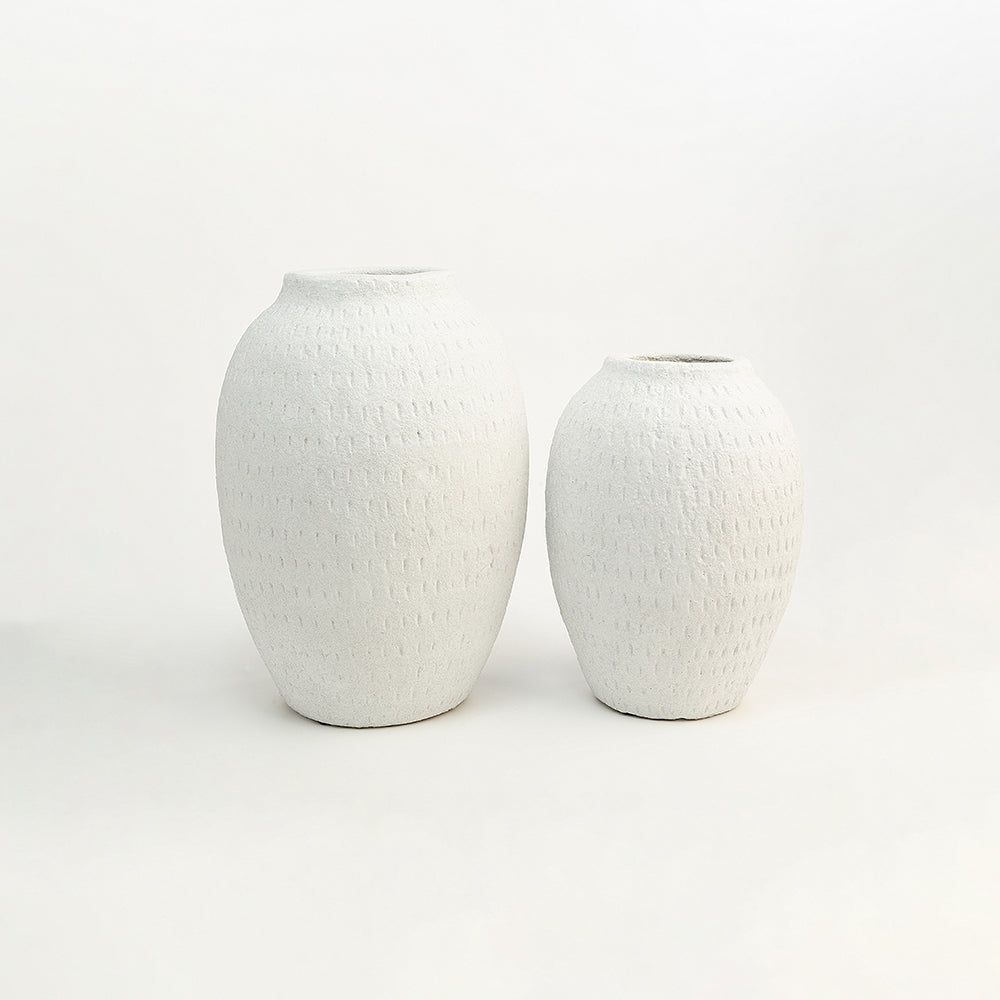 Sana Beige Terracotta Vase Set of 2