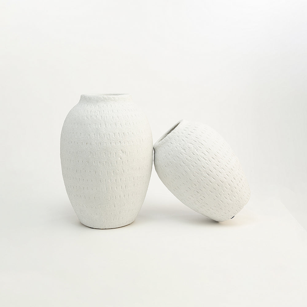 Sana Beige Terracotta Vase Set of 2