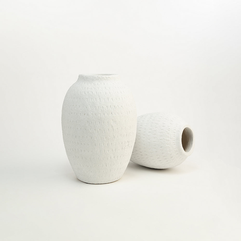 Sana Beige Terracotta Vase Set of 2
