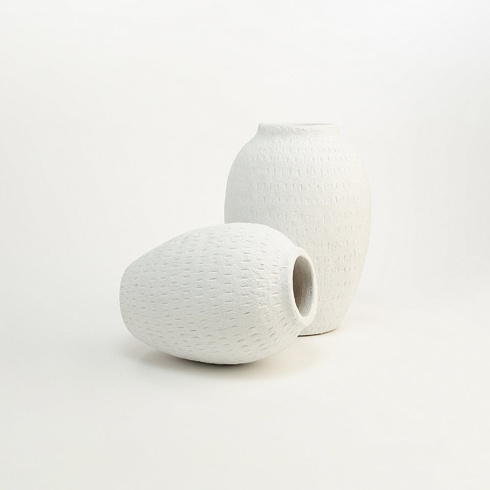 Sana Beige Terracotta Vase Set of 2