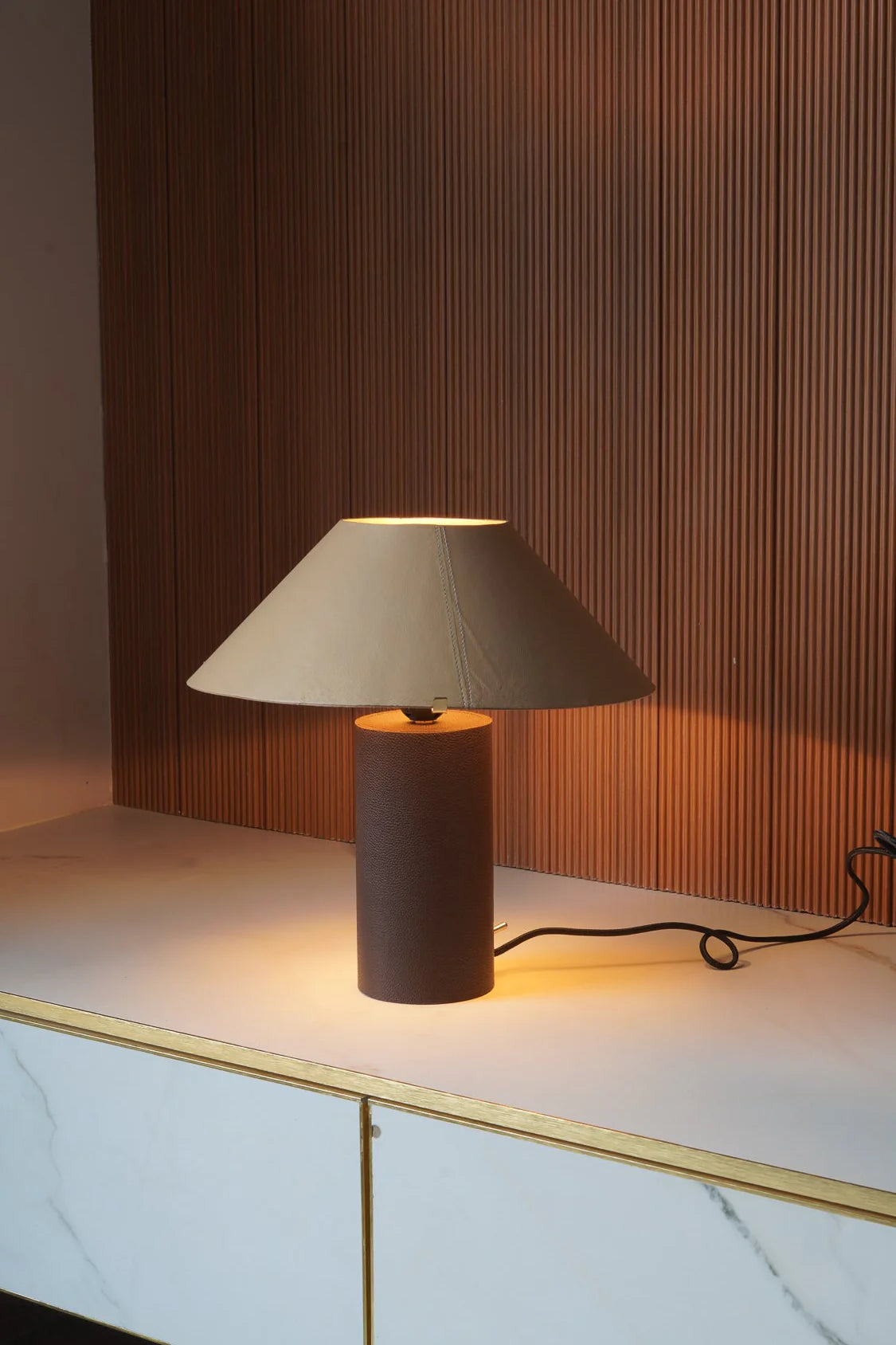 Clad Leather Lamp