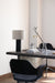 Noir Black Round Table Lamp with Textured Shade for living & study room