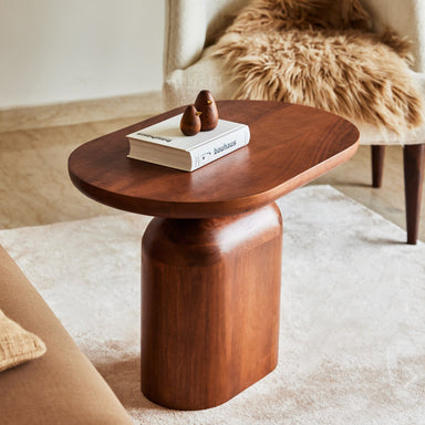 Wooden brown side table for living room 