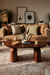 Brown oblong coffee table for living room.