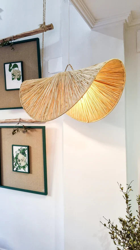 Rafia Grass Wave Lampshade