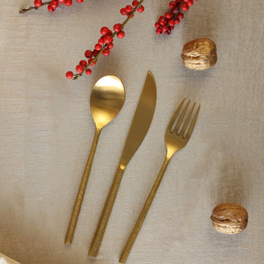 Roku Brass 3 Piece Cutlery Set