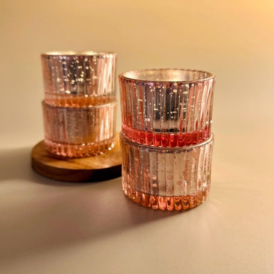 Antique Pink Glass Tealights