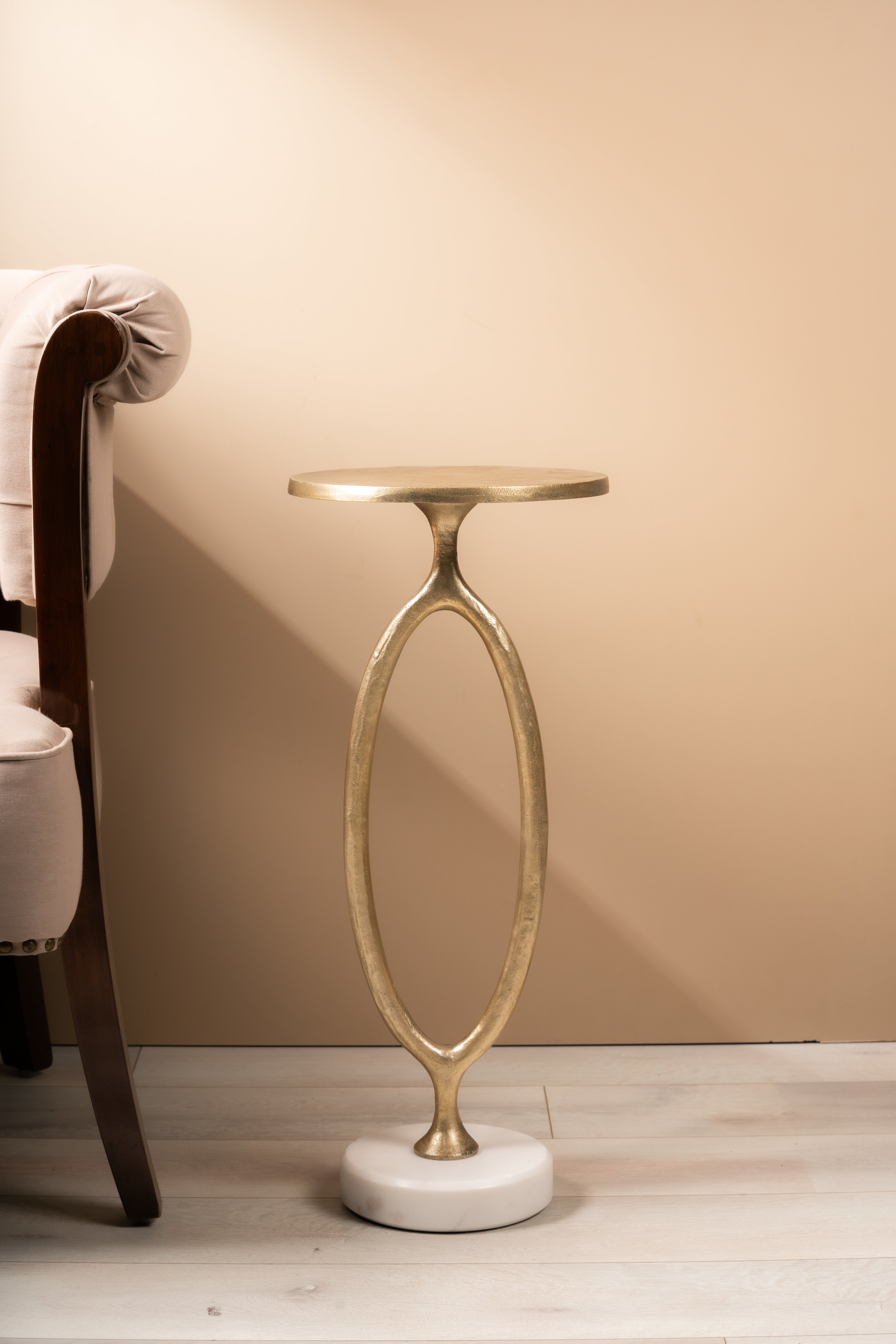 Brass Metal Accent Table
