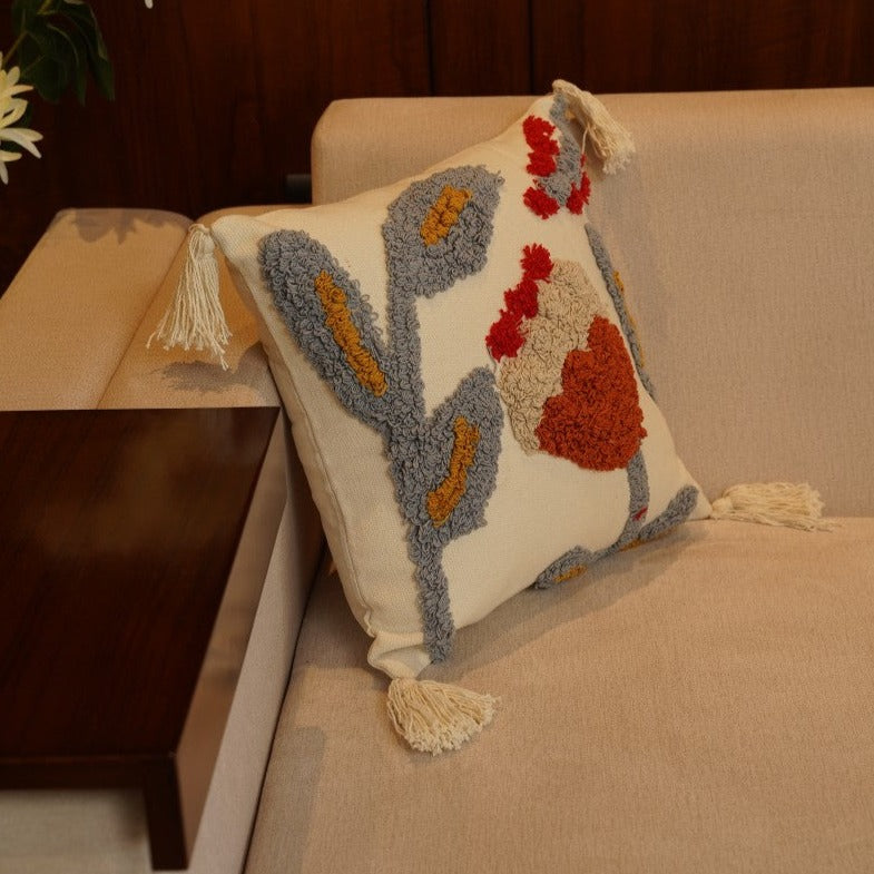 Abstract Tulip Tufted Cushion Cover