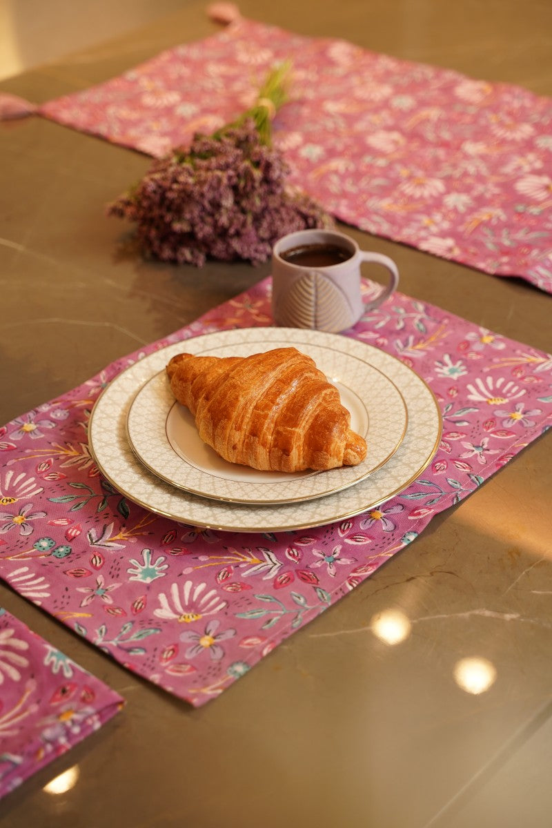 Blooming in Purple Cotton Placemat Set