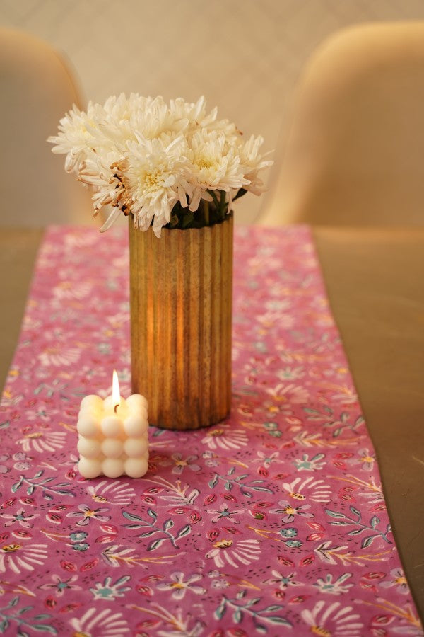 Blooming in Purple Cotton Table Runner