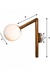 CWS128 Teak Wood Wall Sconce Frosted Glass Fixture