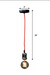 CLH116 Black High Gloss Red Wire E27 Retro Edison Pendant Light Holder