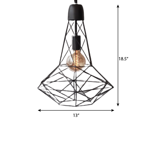 CLH121 Retro Black Industrial Geometric Pendant Light