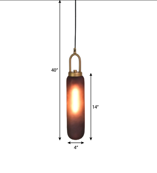 CLH160 Charcoal Cascade Black Glass Hanging Light
