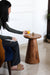 Solid wood conical side table for living room