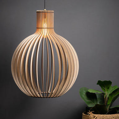 Bongo  Ceiling Birch Wood Lamp