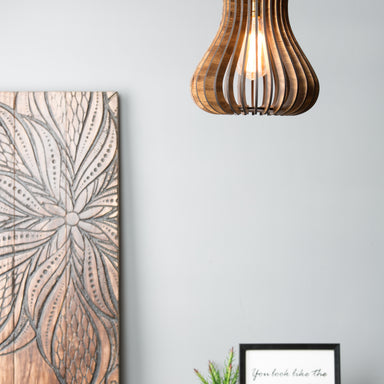 Curvy Wooden Ceiling Lamp