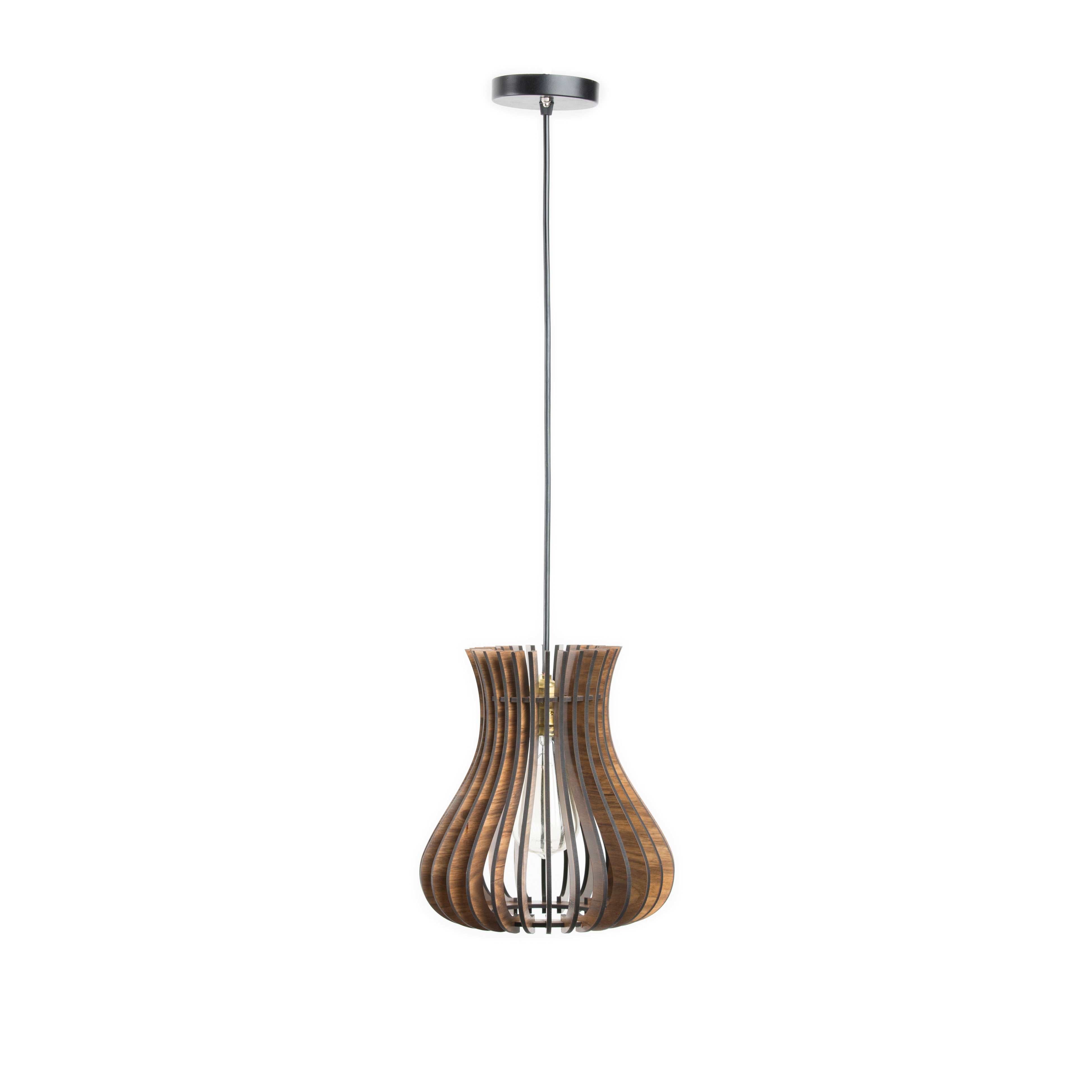 Curvy Wooden Ceiling Lamp