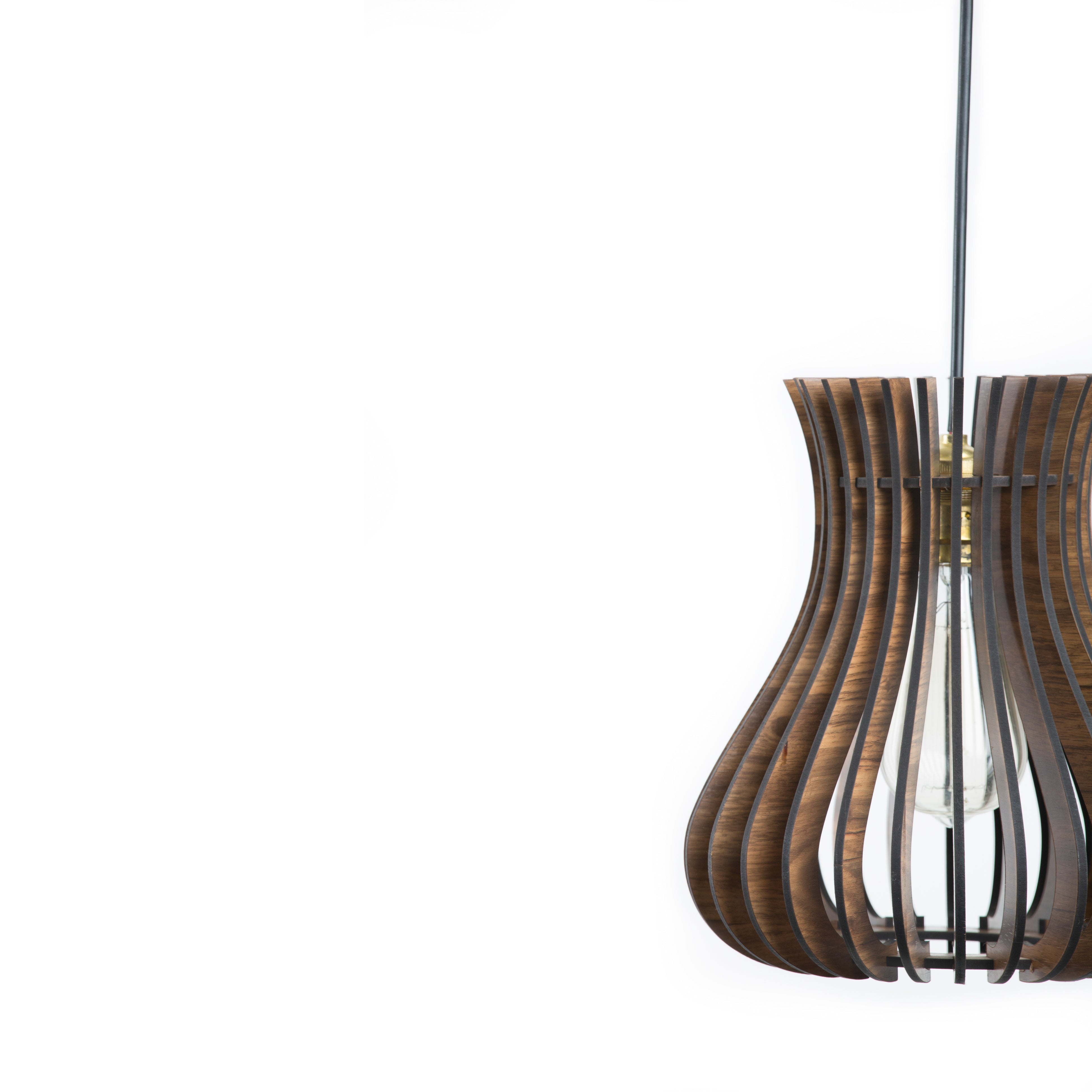 Curvy Wooden Ceiling Lamp