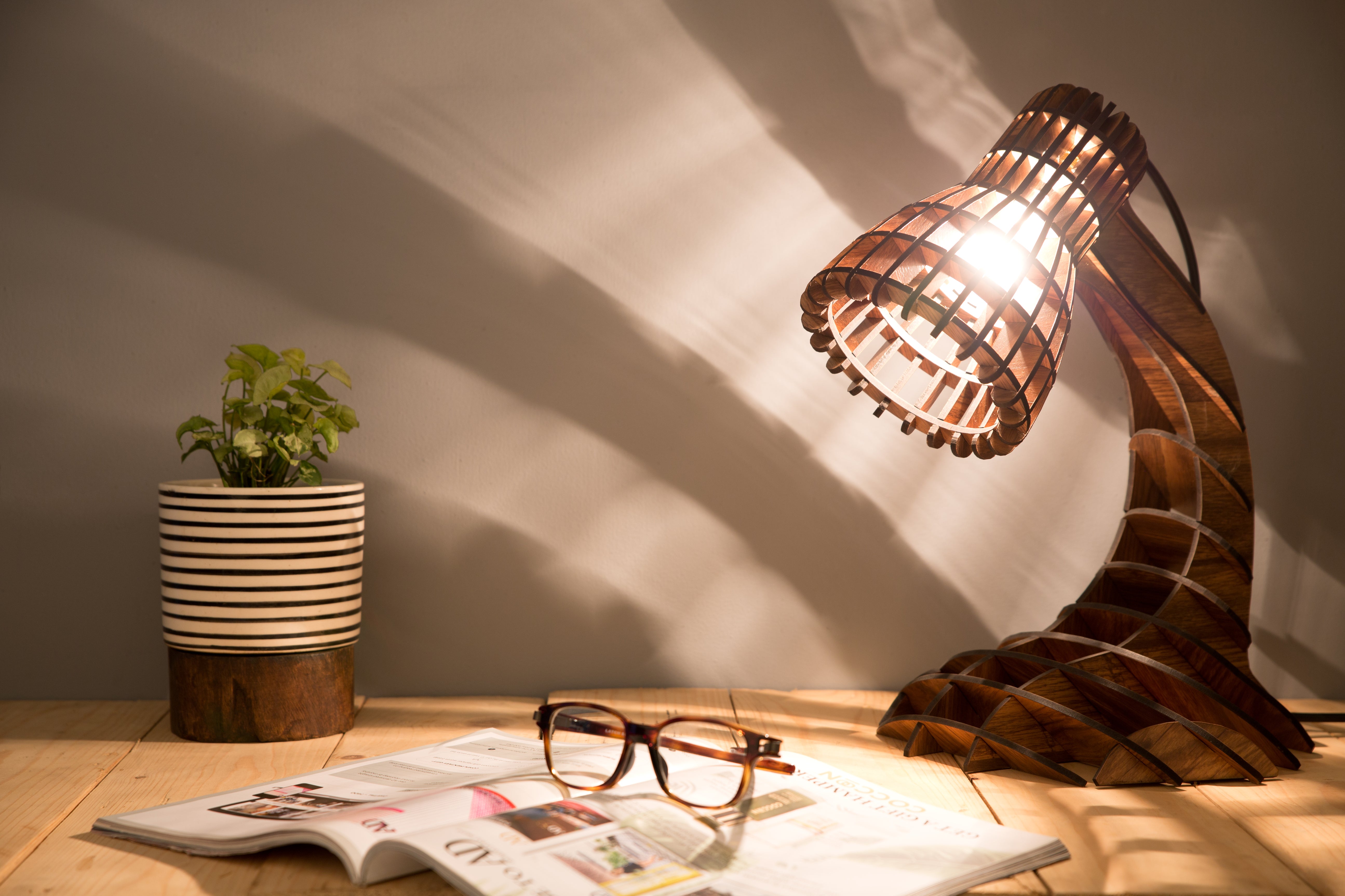 Wooden Desk Light Without Bulb