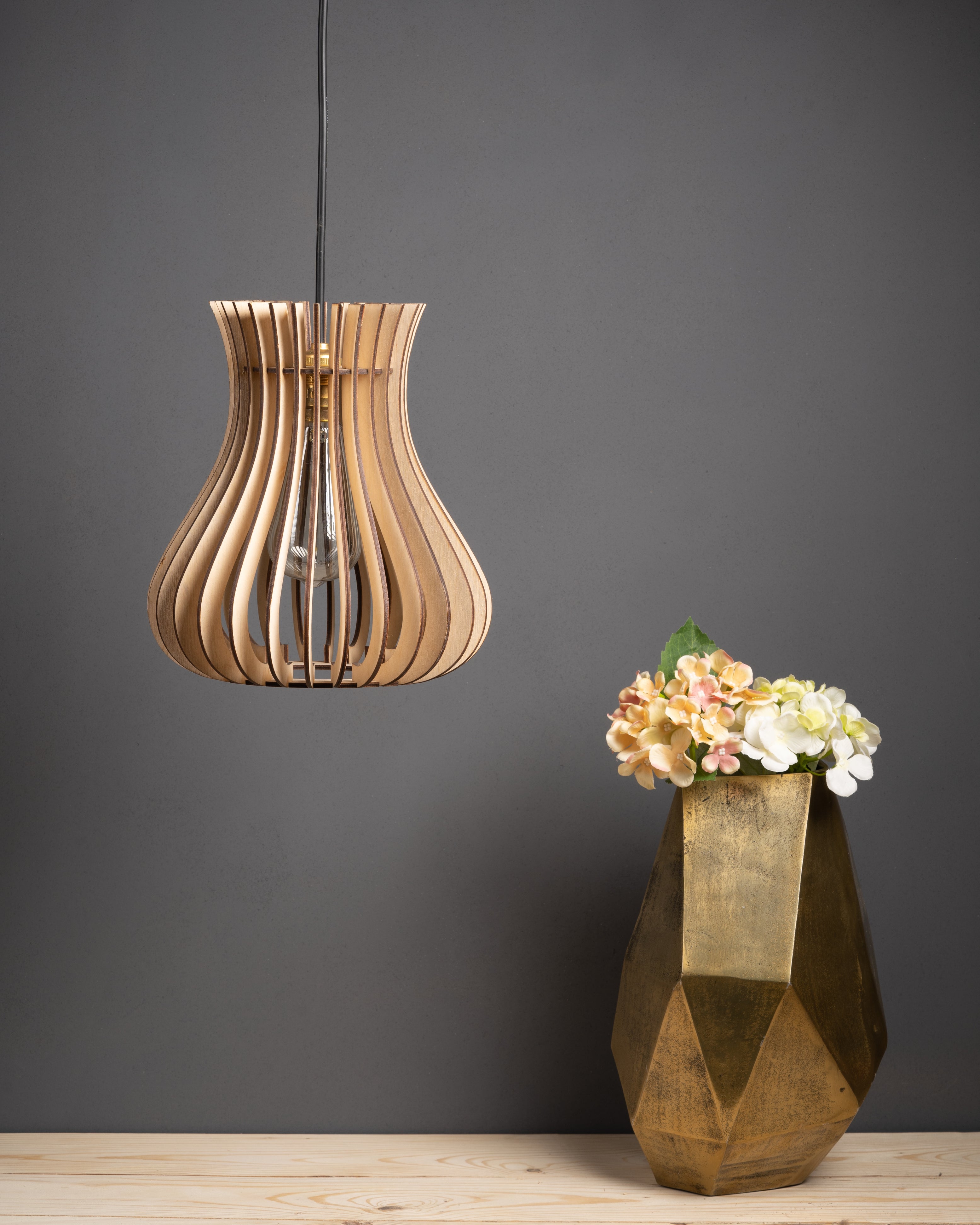 Belle Birch Wood Ceiling Lamp