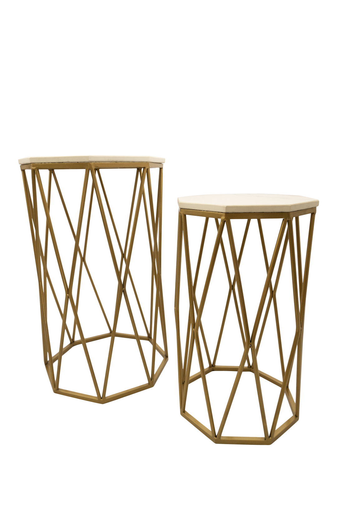 White Marble Top Side Table (Set of 2) — Home Canvas