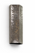 Metallic wall sconce with textured surface on a white background