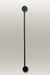 Vertical LED wall lamp with a sleek black finish, mounted with circular fixtures at the top and bottom ends.