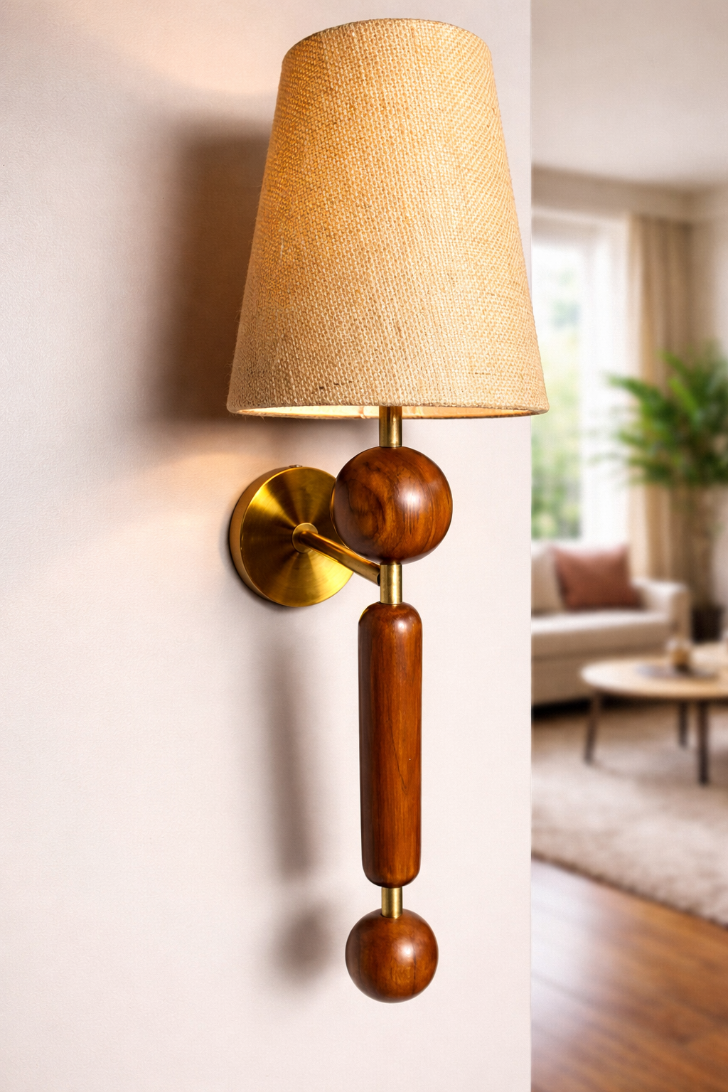 Brass Wood Harmony Wall Sconce