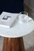White marble top side table for living room