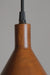 Wooden pendant light with a plain background