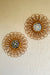 Abstract Designer Rattan Wall Decor With Mother of Pearls - Natural / Rattan and Mother of Pearl - Decor