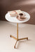 Accent Edge Side Table - Plane Top / 41 x W:41 x H:53 In Cms / Marble & Metal - Indoor Furniture