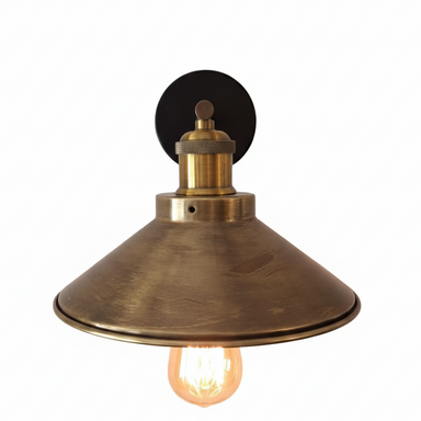 Aged Brass Wall Lamp - Brass, MS Black (+30 options) / 9 x 9 x 7 Inches / MS - Lighting