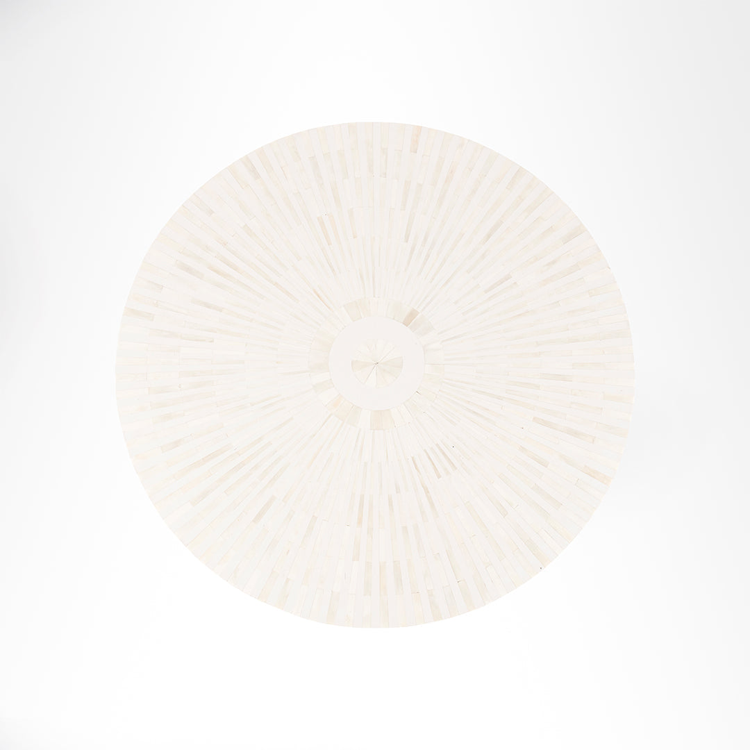 Aira Centre Table No. 18 - Dia: 36’’ H: 16’’ / White / Bone Inlay - Indoor Furniture