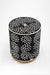 Aira Side Table No. 21 - Black / Bone Inlay / Dia: 18’’ H: 22’’ - Indoor Furniture