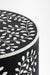 Aira Side Table No. 21 - Black / Bone Inlay / Dia: 18’’ H: 22’’ - Indoor Furniture